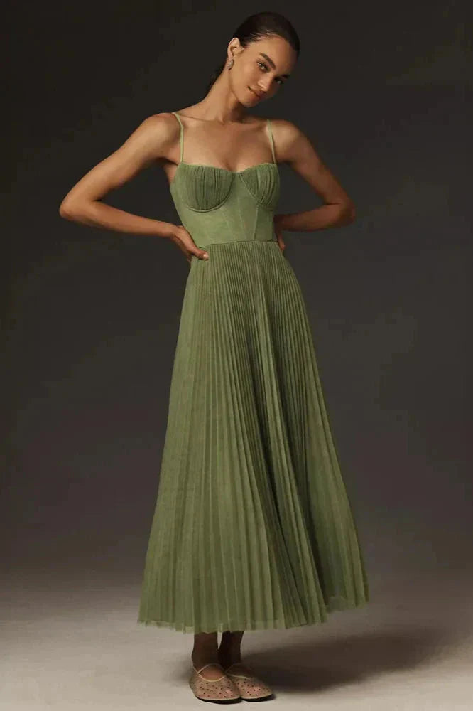 Women's Pleated Midi Dress