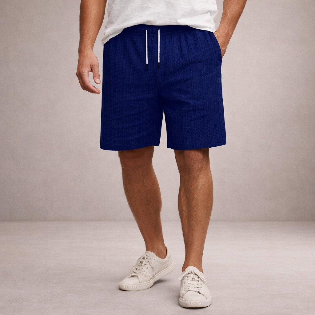 Men's drawstring pinstripe summer shorts