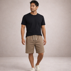 Men's drawstring pinstripe summer shorts