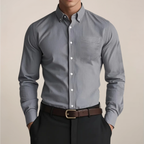 Men's Classic Cotton Button-Up Shirt | Timeless Long Sleeve Casual Dress Shirt 1