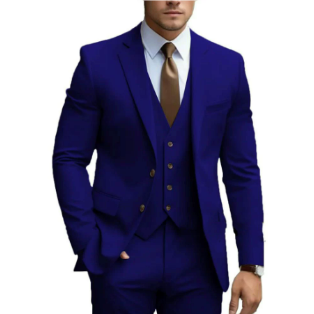 Men's Elegant Wool Blend Wedding Suit | Tailored 3-Piece Formal Attire 3