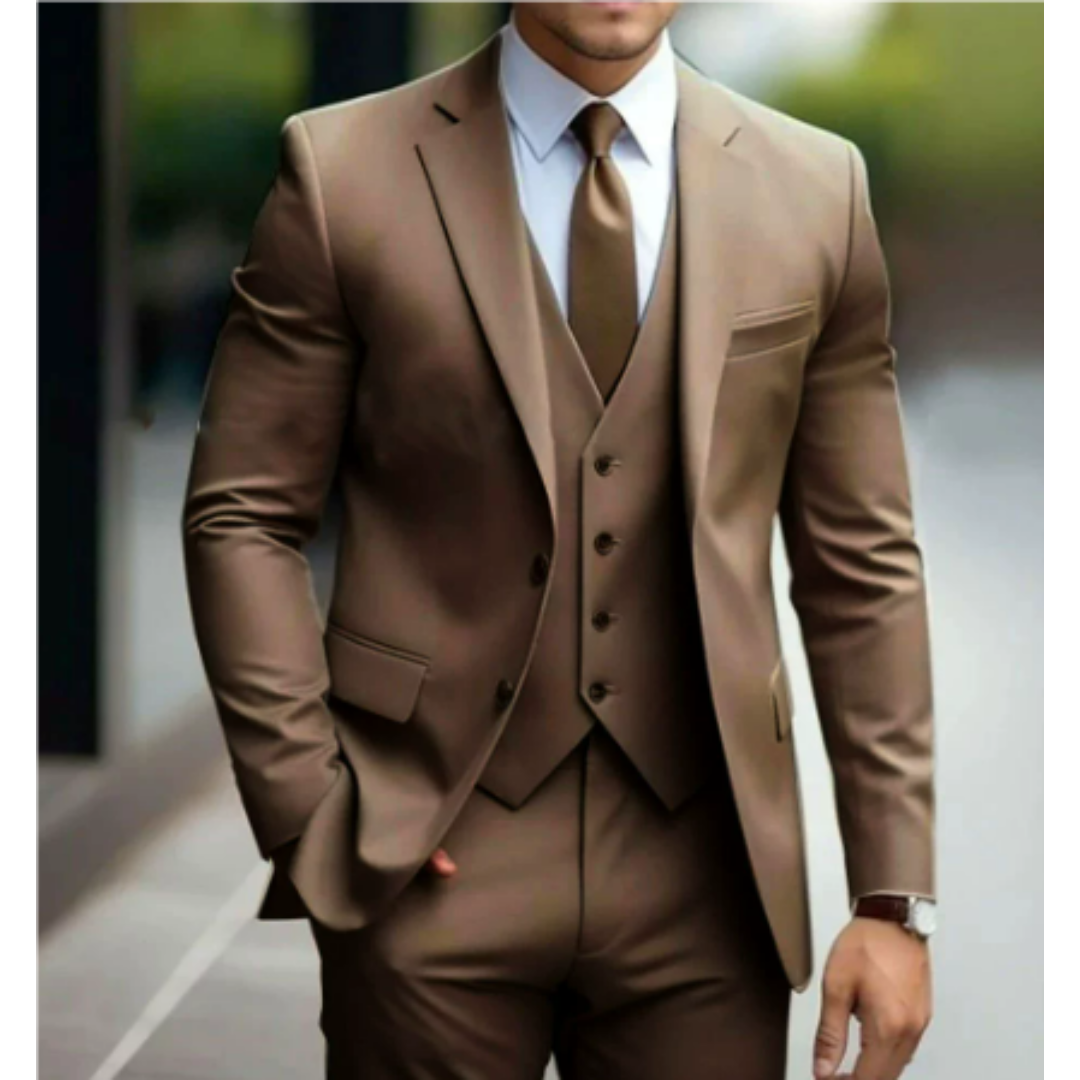 Men's Elegant Wool Blend Wedding Suit | Tailored 3-Piece Formal Attire 7