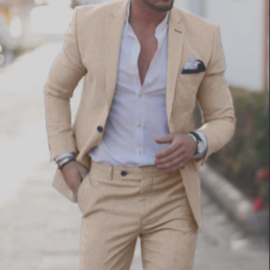 Men's Lightweight Linen Blend Suit | Stylish Summer Wedding Attire 0