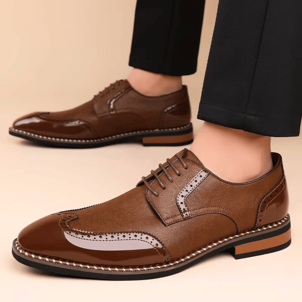 Mens Oxford Brogue Shoes | Wingtip Two-Tone-14