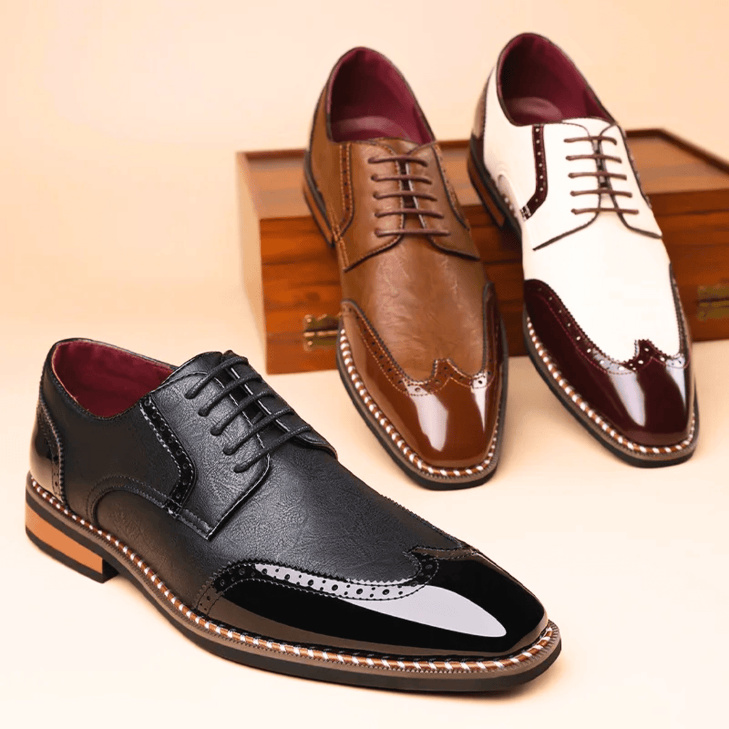 Mens Oxford Brogue Shoes | Wingtip Two-Tone-10