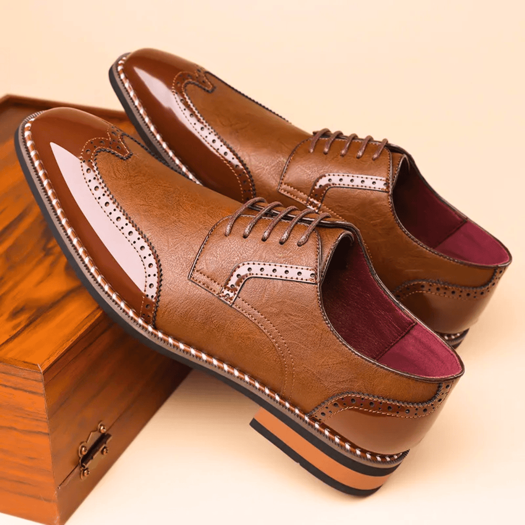 Mens Oxford Brogue Shoes | Wingtip Two-Tone-6