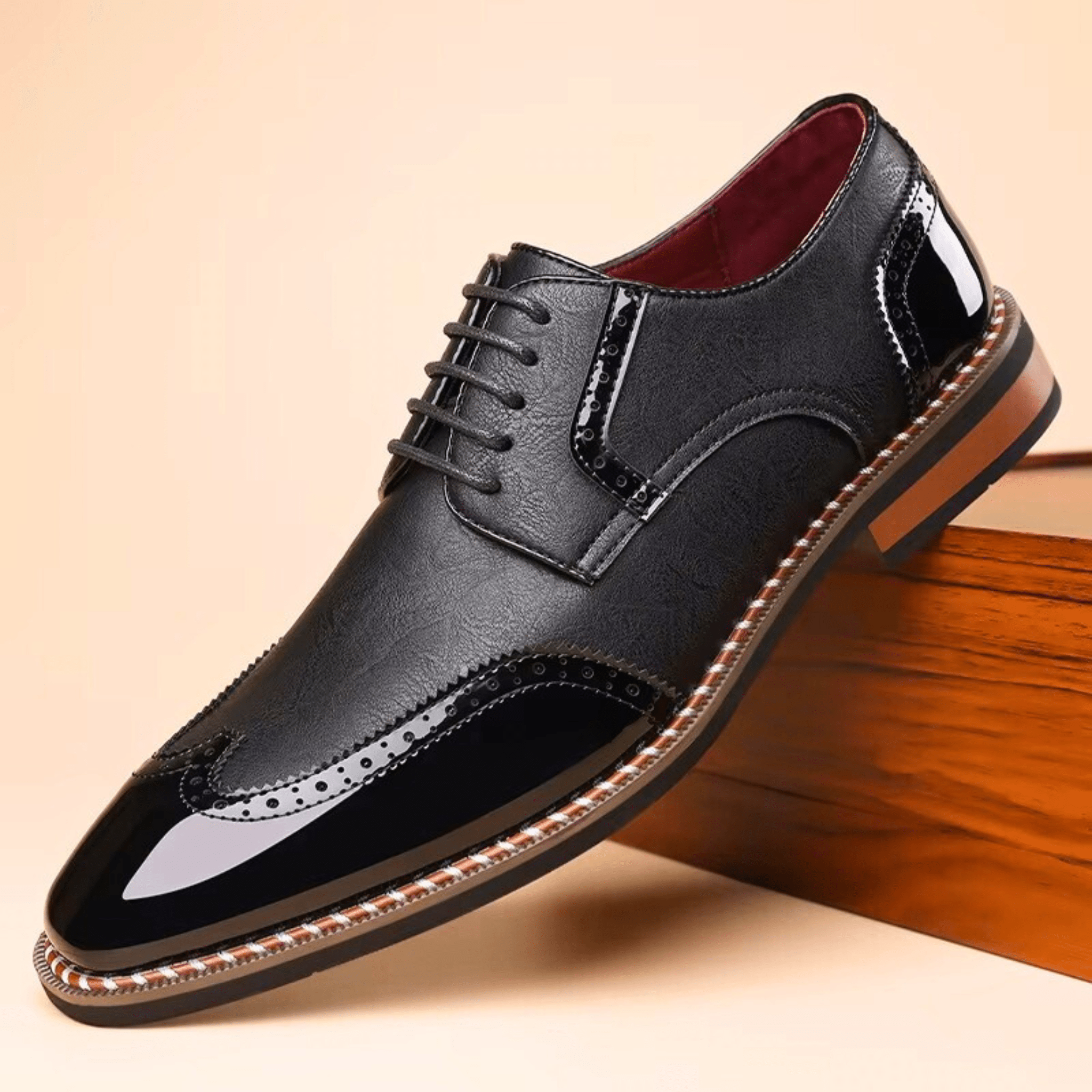 Mens Oxford Brogue Shoes | Wingtip Two-Tone-7