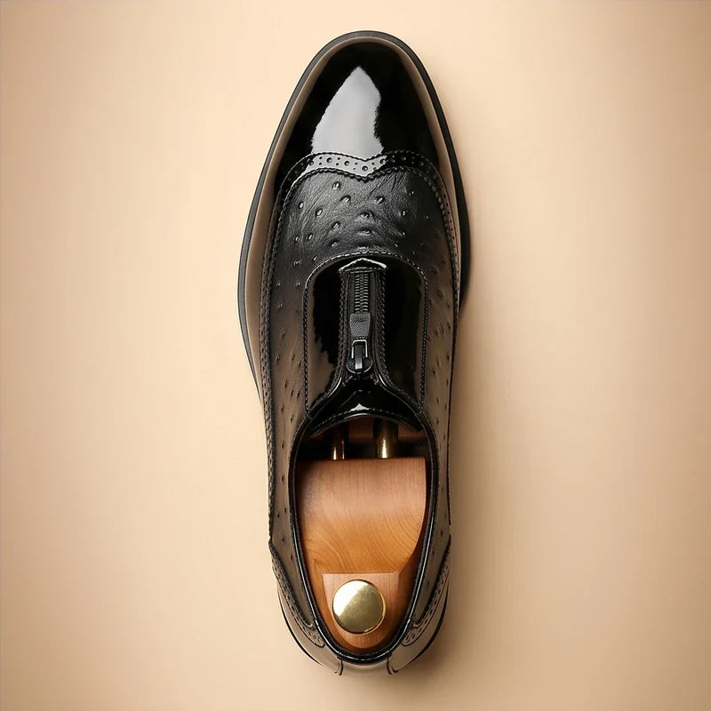 Mens Oxford Loafers | Black White Casual-6