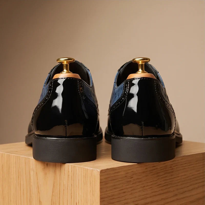 Mens Oxford Loafers | Black White Casual-3