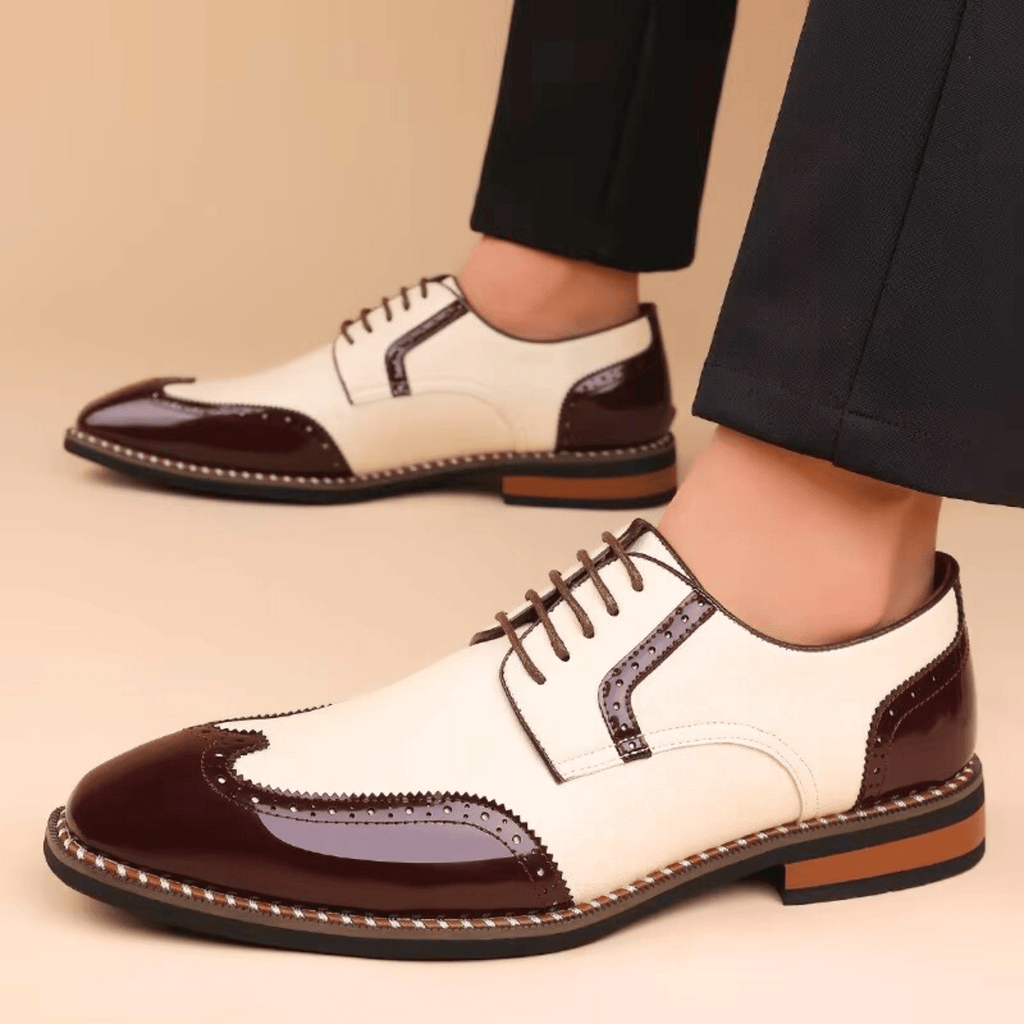 Mens Oxford Brogue Shoes | Wingtip Two-Tone-12