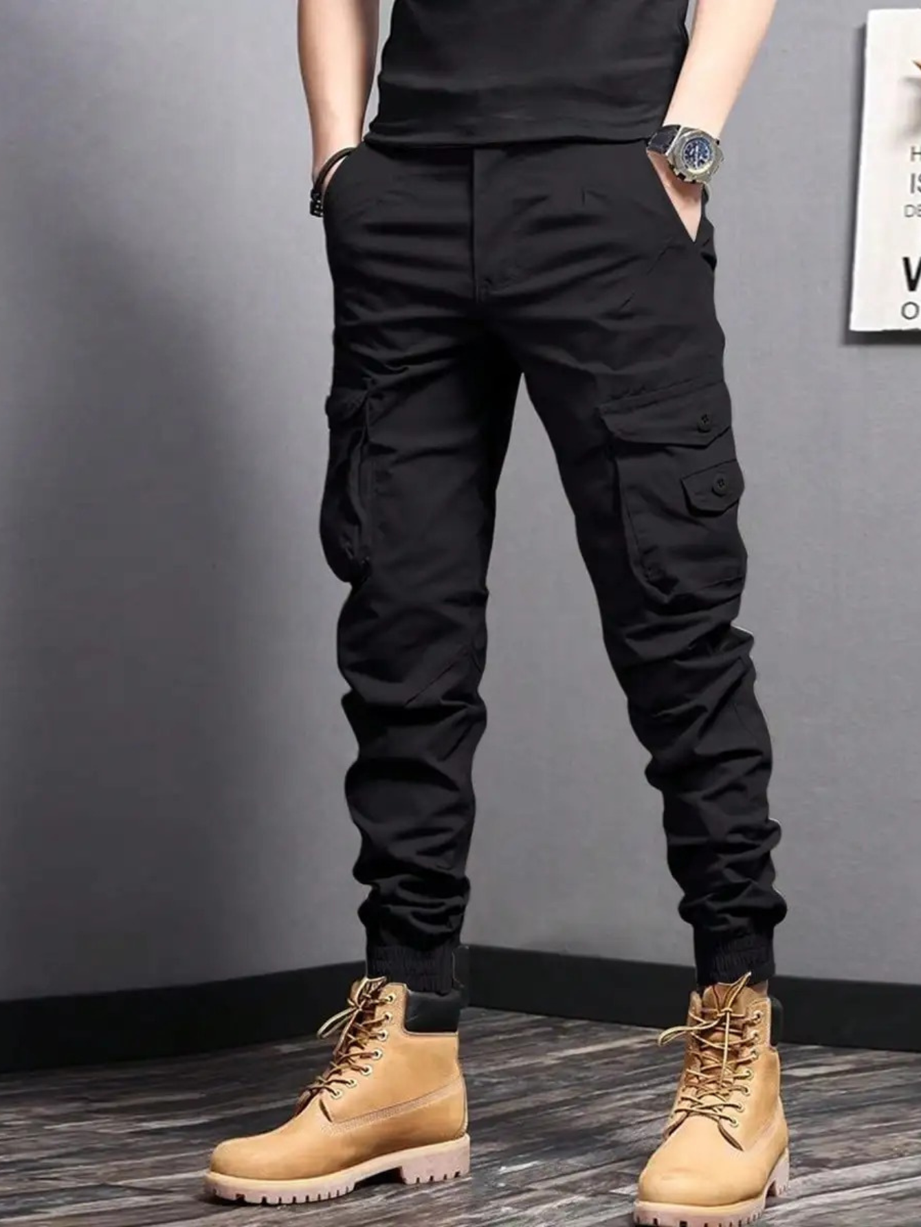 Mens Cargo Pants | Tapered Fit Wide Leg-21