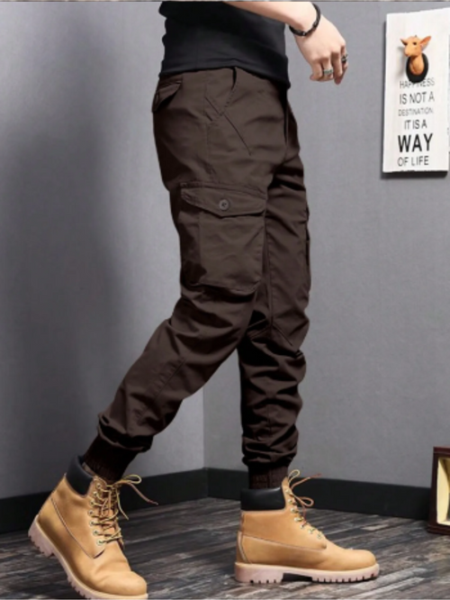 Mens Cargo Pants | Tapered Fit Wide Leg-2