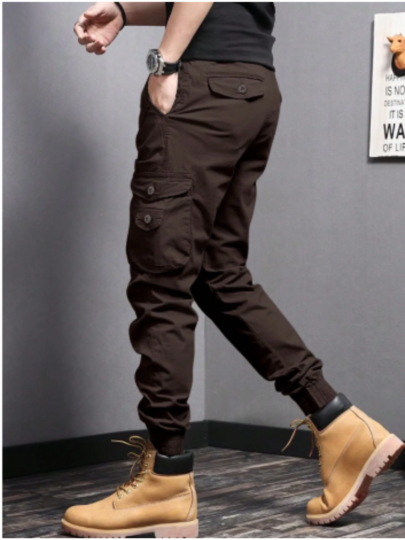 Mens Cargo Pants | Tapered Fit Wide Leg-1