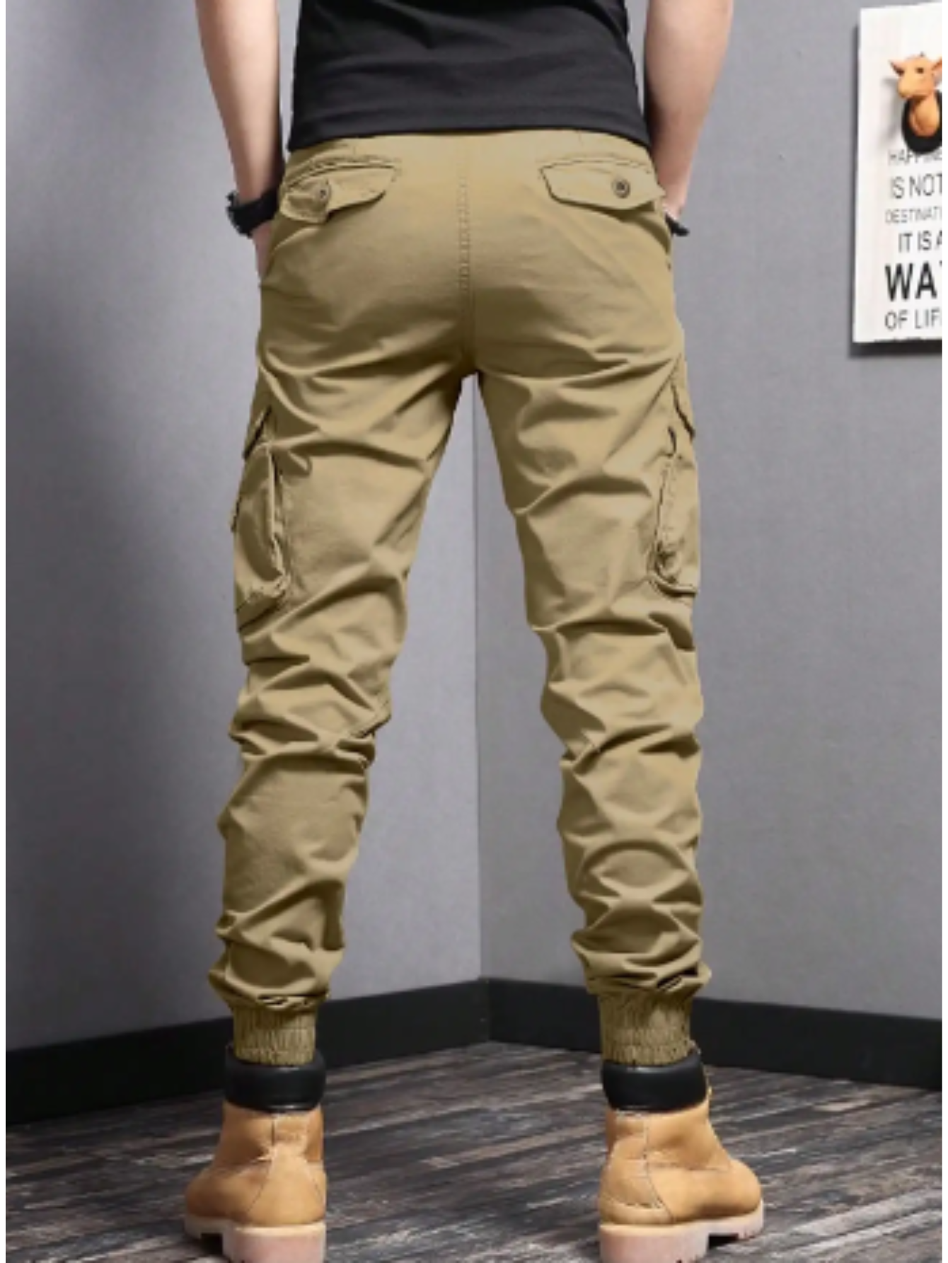 Mens Cargo Pants | Tapered Fit Wide Leg-3