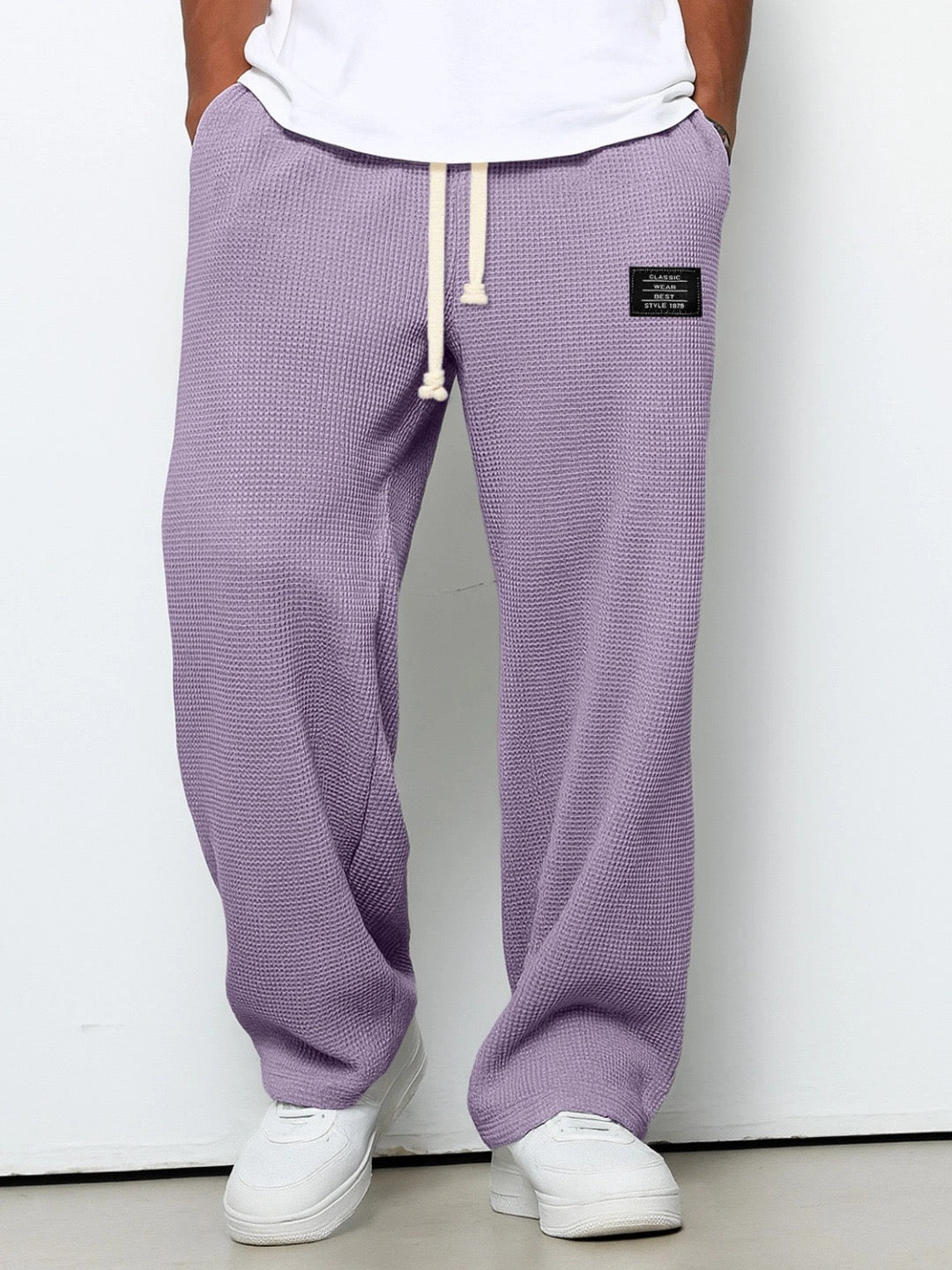 Mens Casual Wide Leg Pants | Drawstring-11