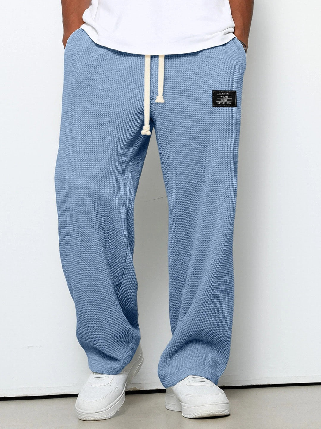 Mens Casual Wide Leg Pants | Drawstring-2