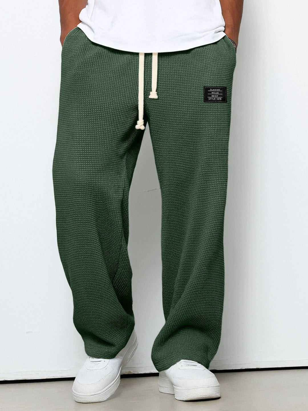 Mens Casual Wide Leg Pants | Drawstring-10