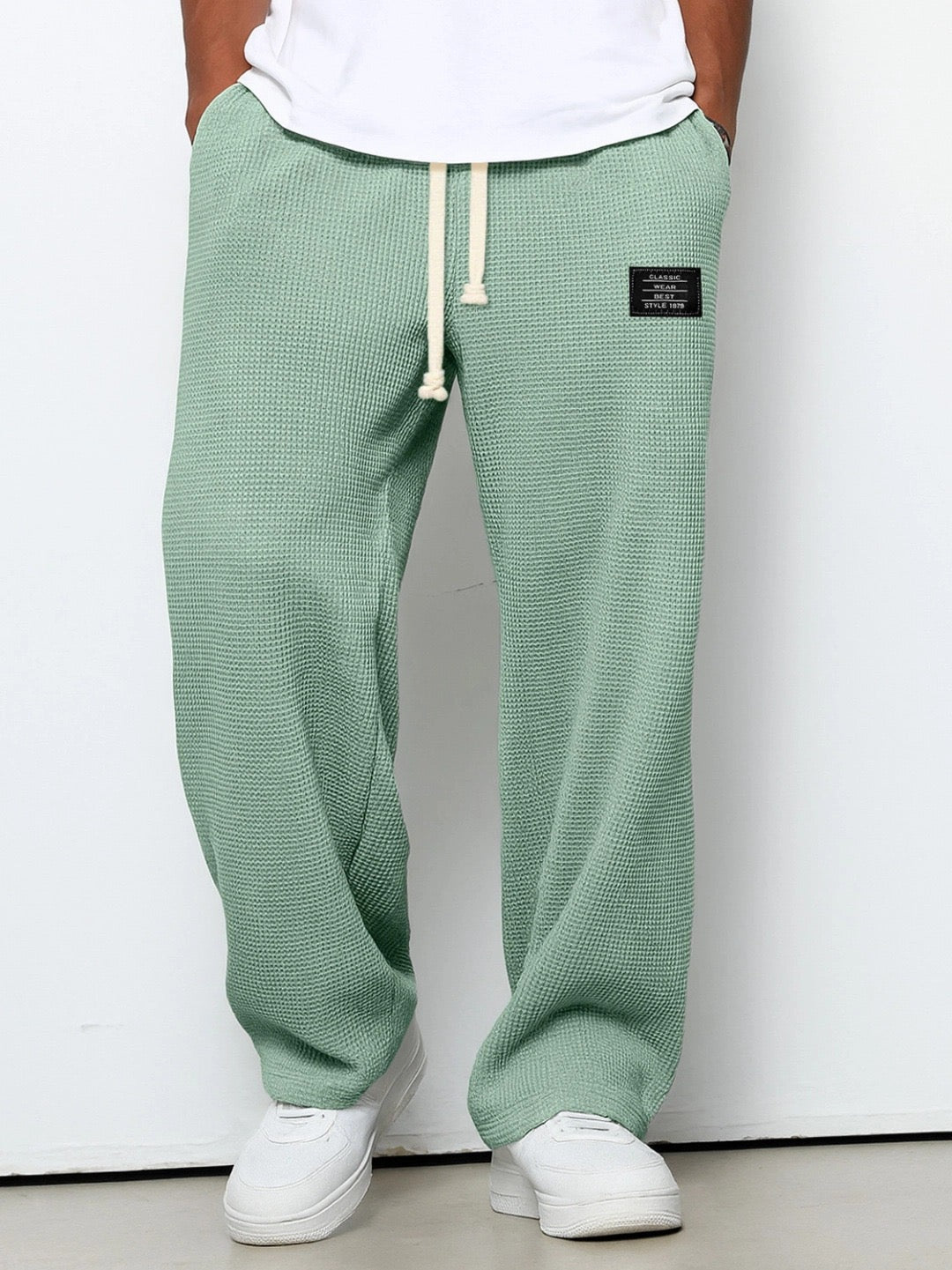 Mens Casual Wide Leg Pants | Drawstring-6