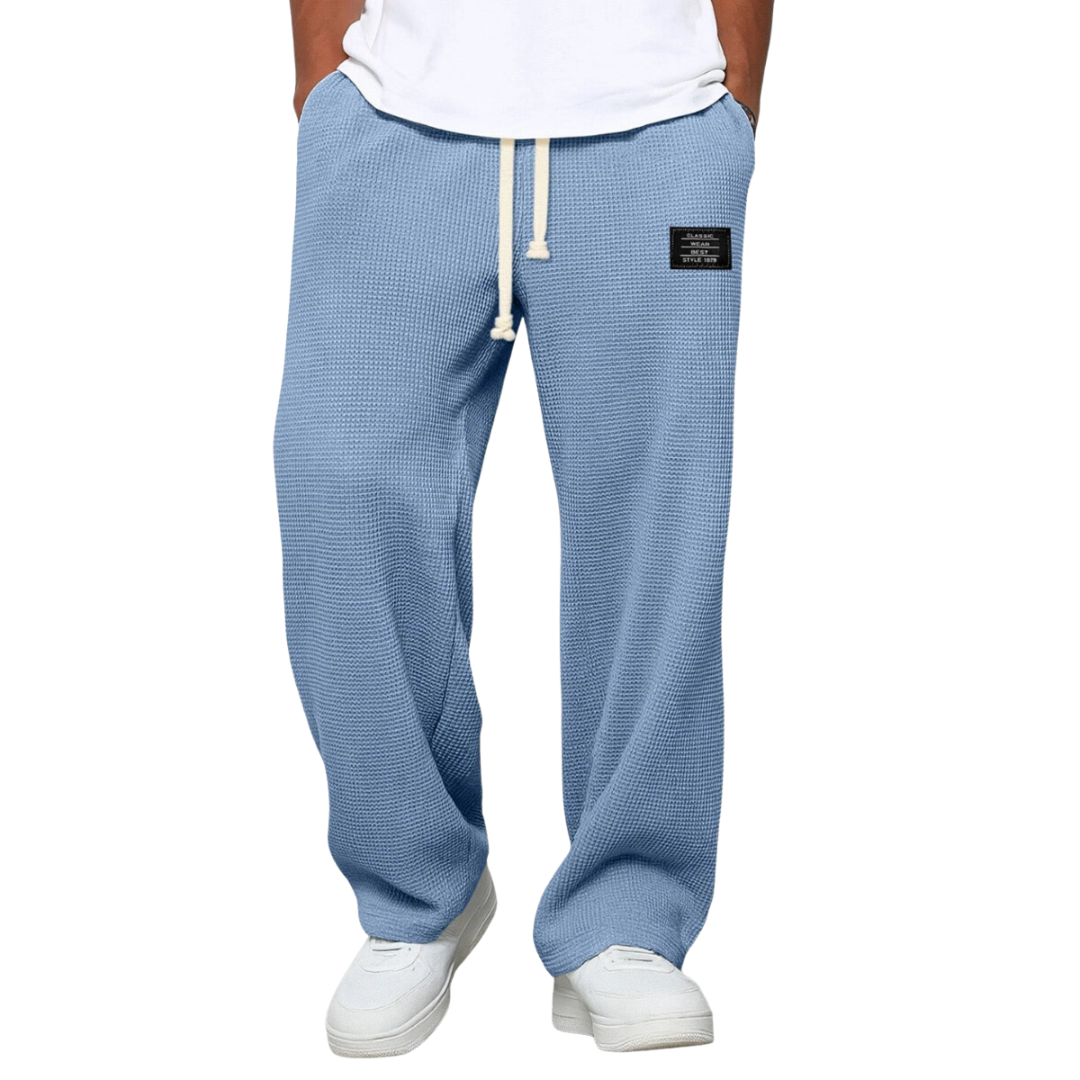Mens Casual Wide Leg Pants | Drawstring-1