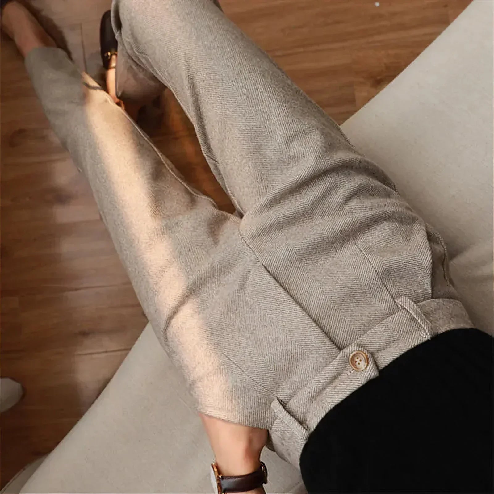 Mens Wide Leg Pants | High Waist Pleated-2