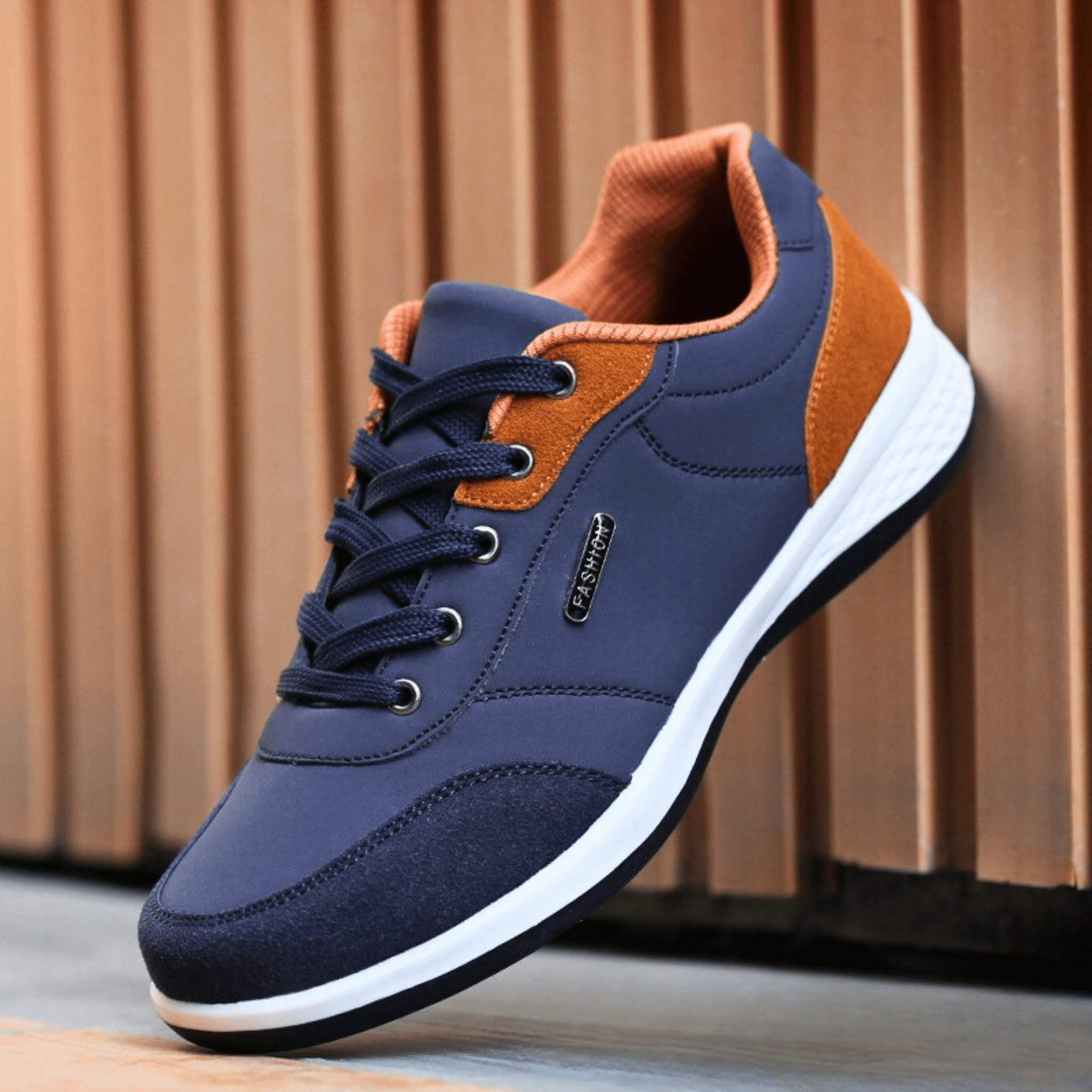 Women's Casual Sneaker | Lace-Up White Brown-3