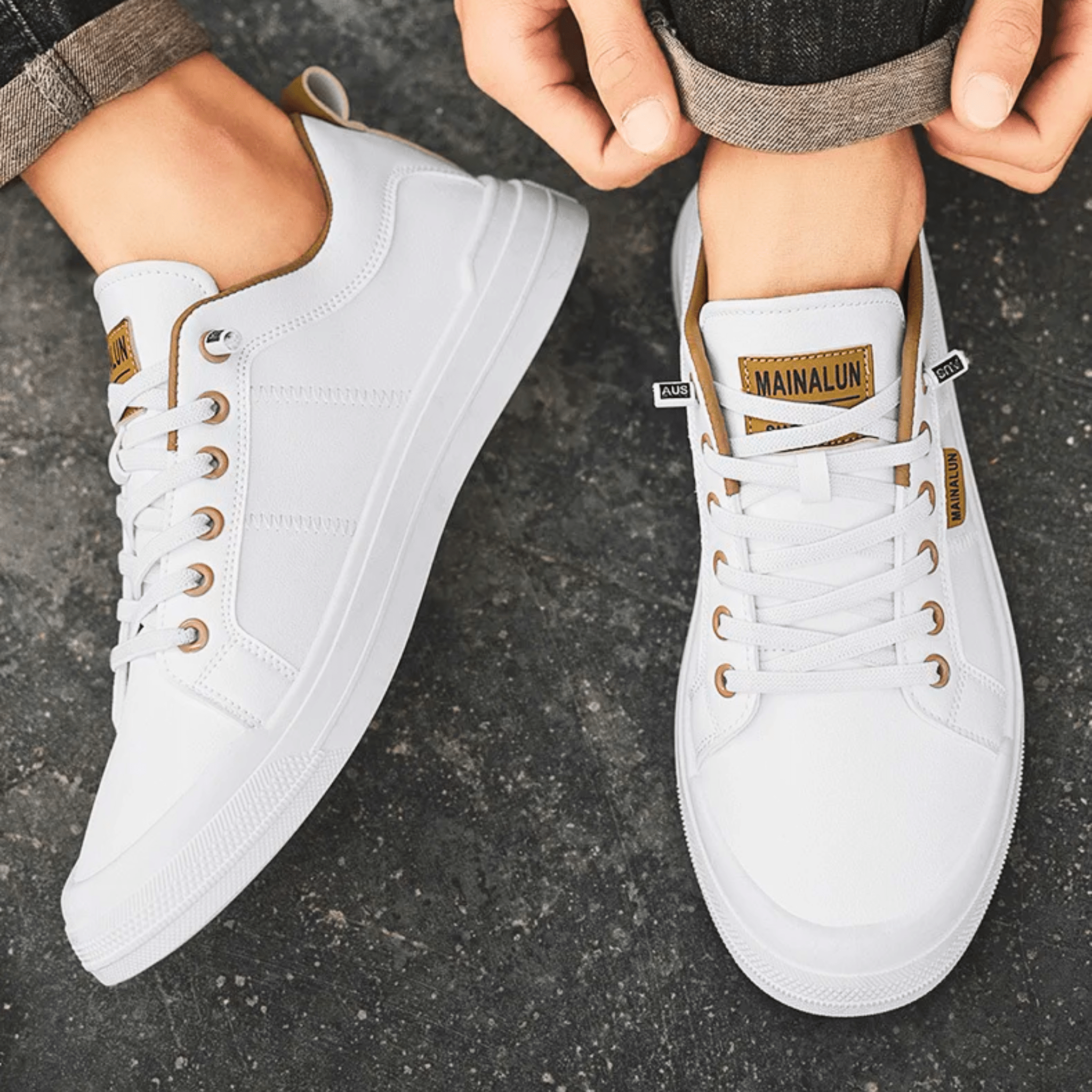 Women's Casual White Sneaker | Lace-Up-5