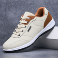 Women's Casual Sneaker | Lace-Up White Brown-1