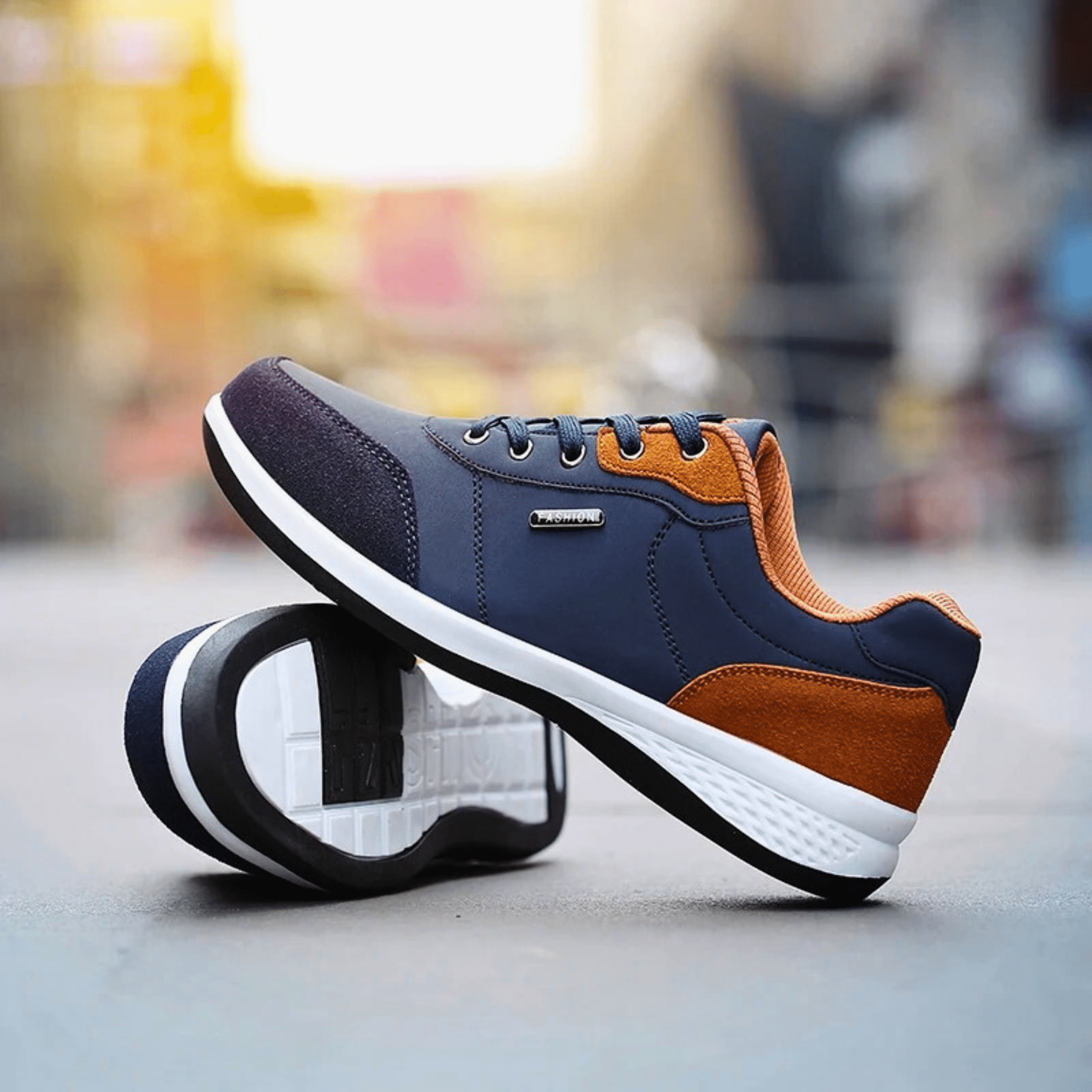 Women's Casual Sneaker | Lace-Up White Brown-11