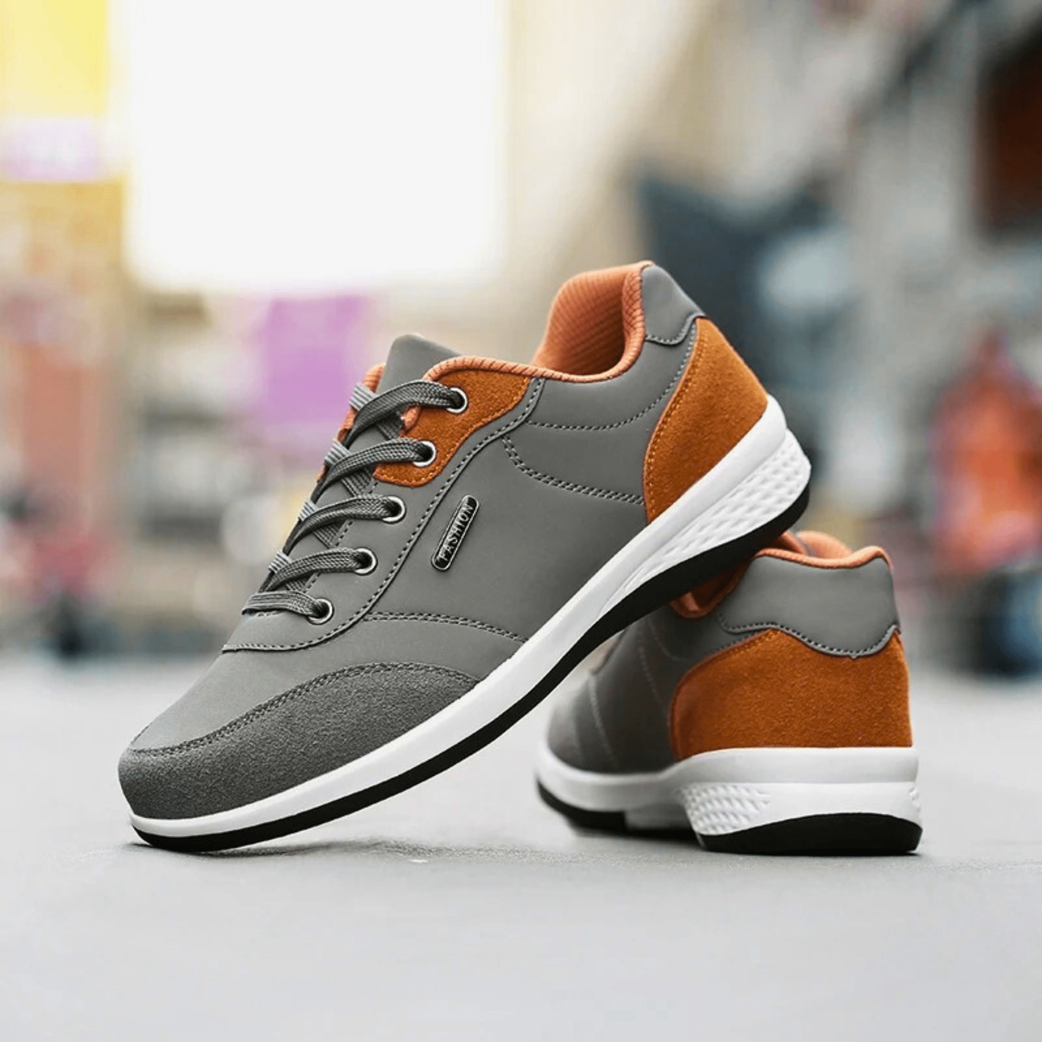Women's Casual Sneaker | Lace-Up White Brown-14