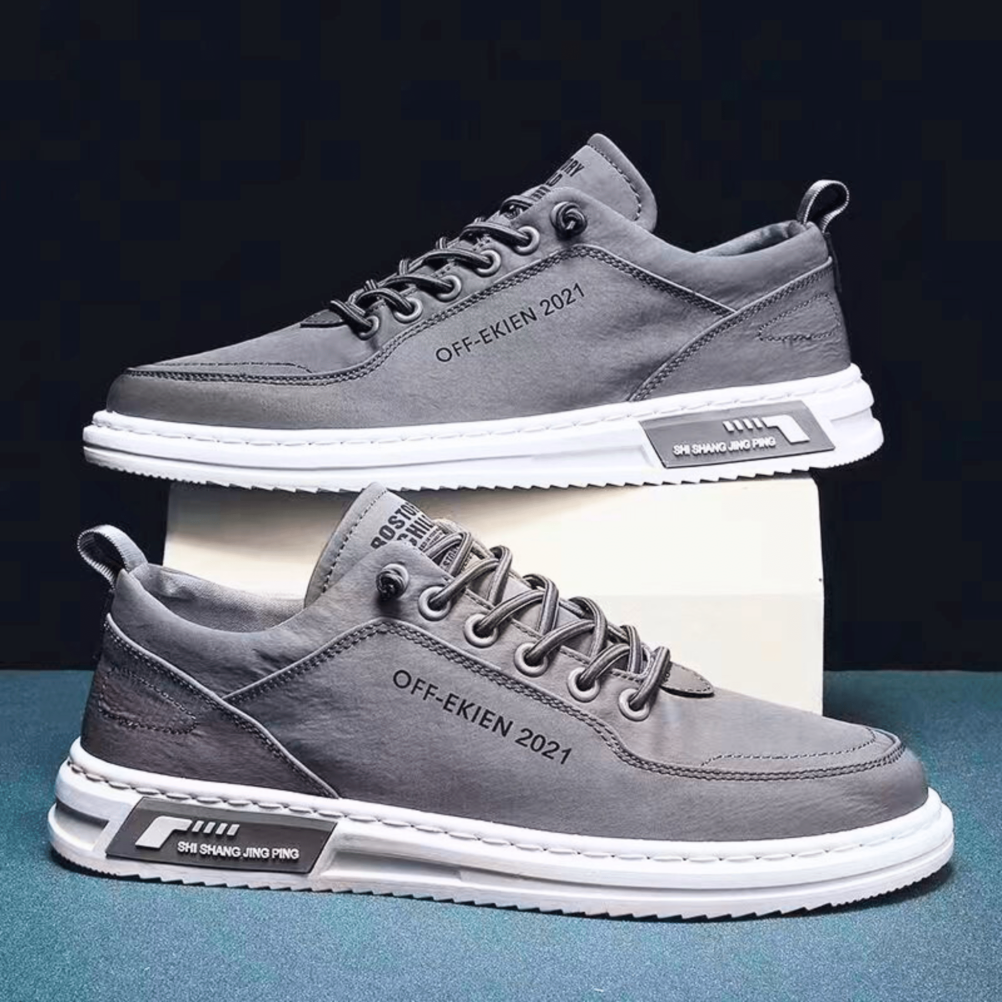 Mens Casual Sneaker | Lace-Up Green-4