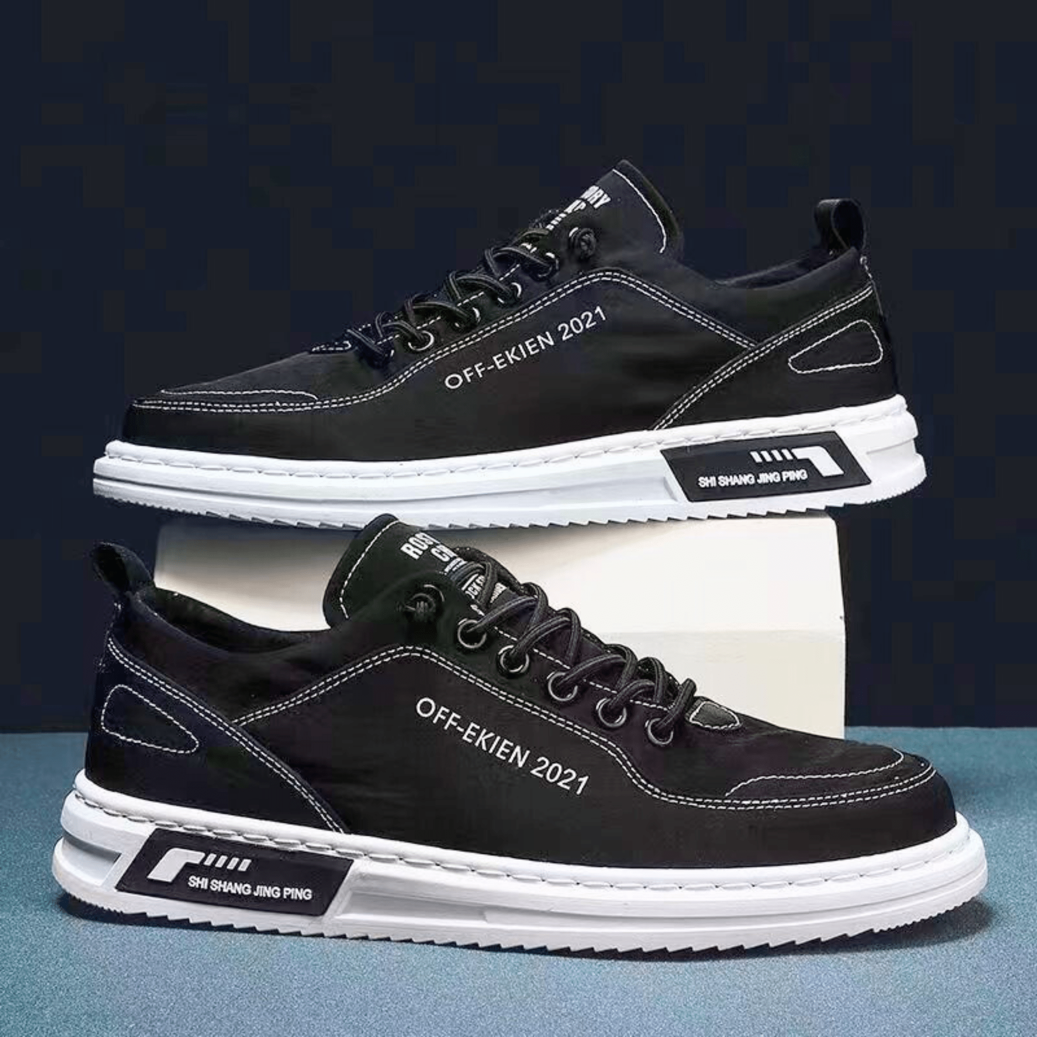 Mens Casual Sneaker | Lace-Up Green-7