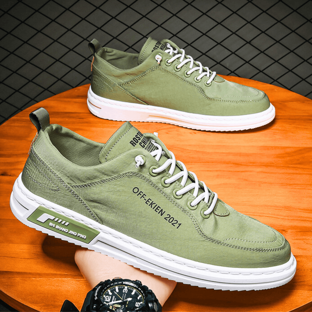 Mens Casual Sneaker | Lace-Up Green-3