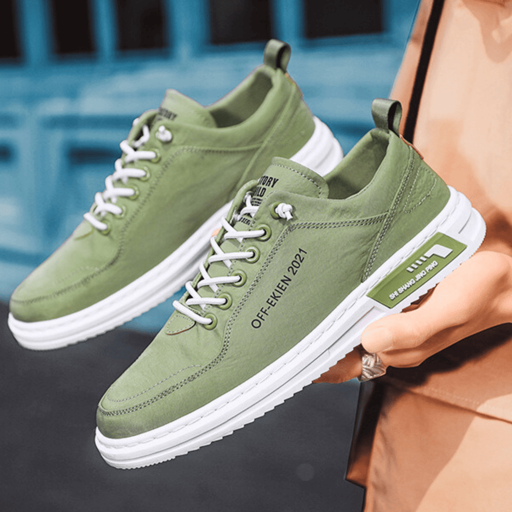 Mens Casual Sneaker | Lace-Up Green-11