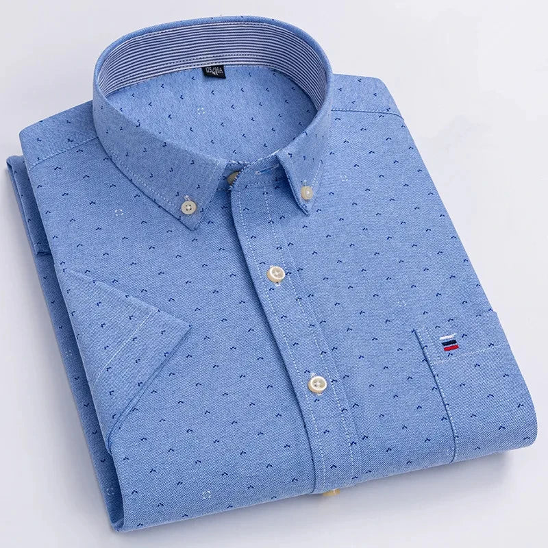 Mens Striped Short Sleeve Shirt | Casual-5