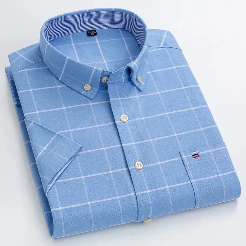 Mens Striped Short Sleeve Shirt | Casual-2
