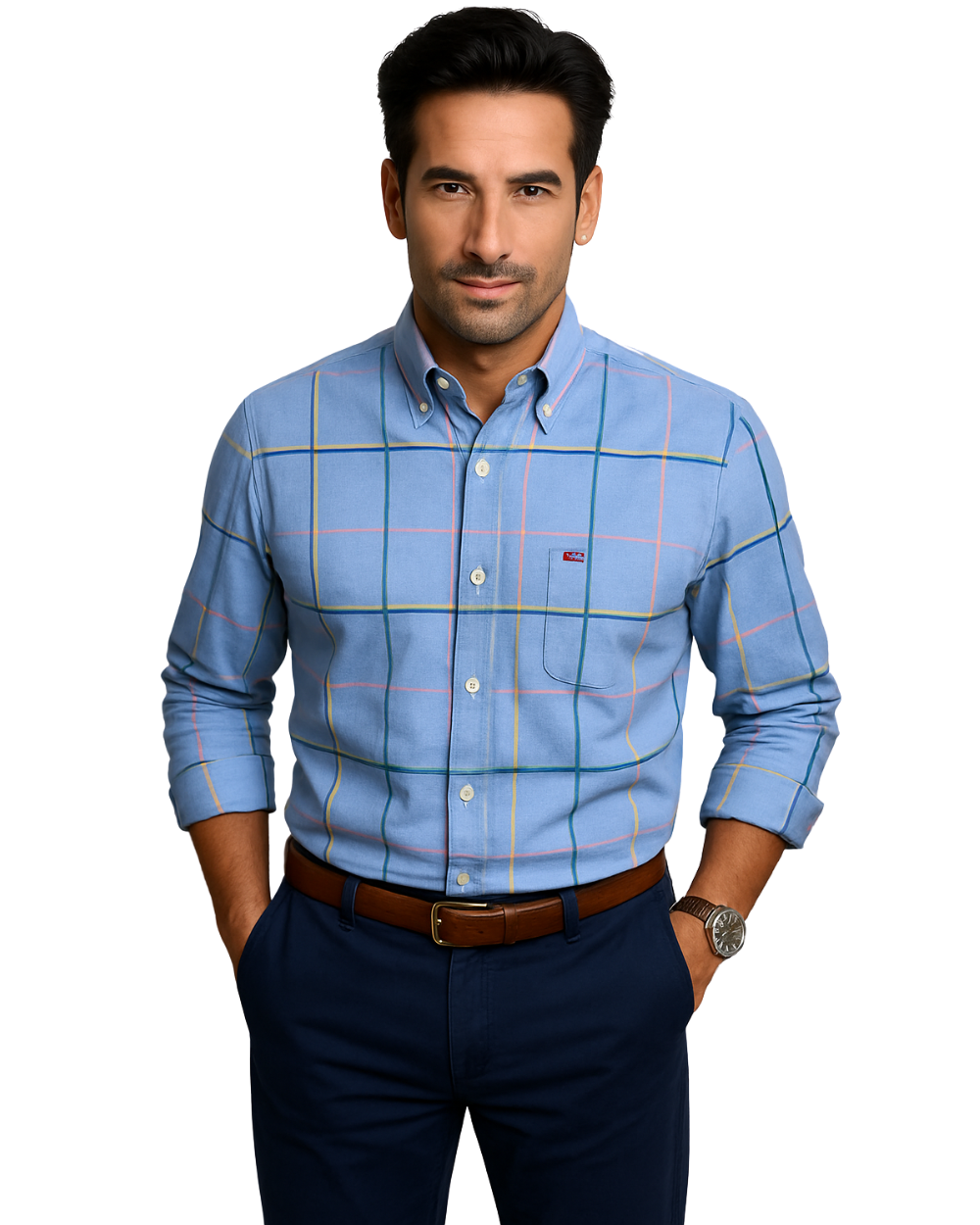 Mens Striped Short Sleeve Shirt | Casual-17