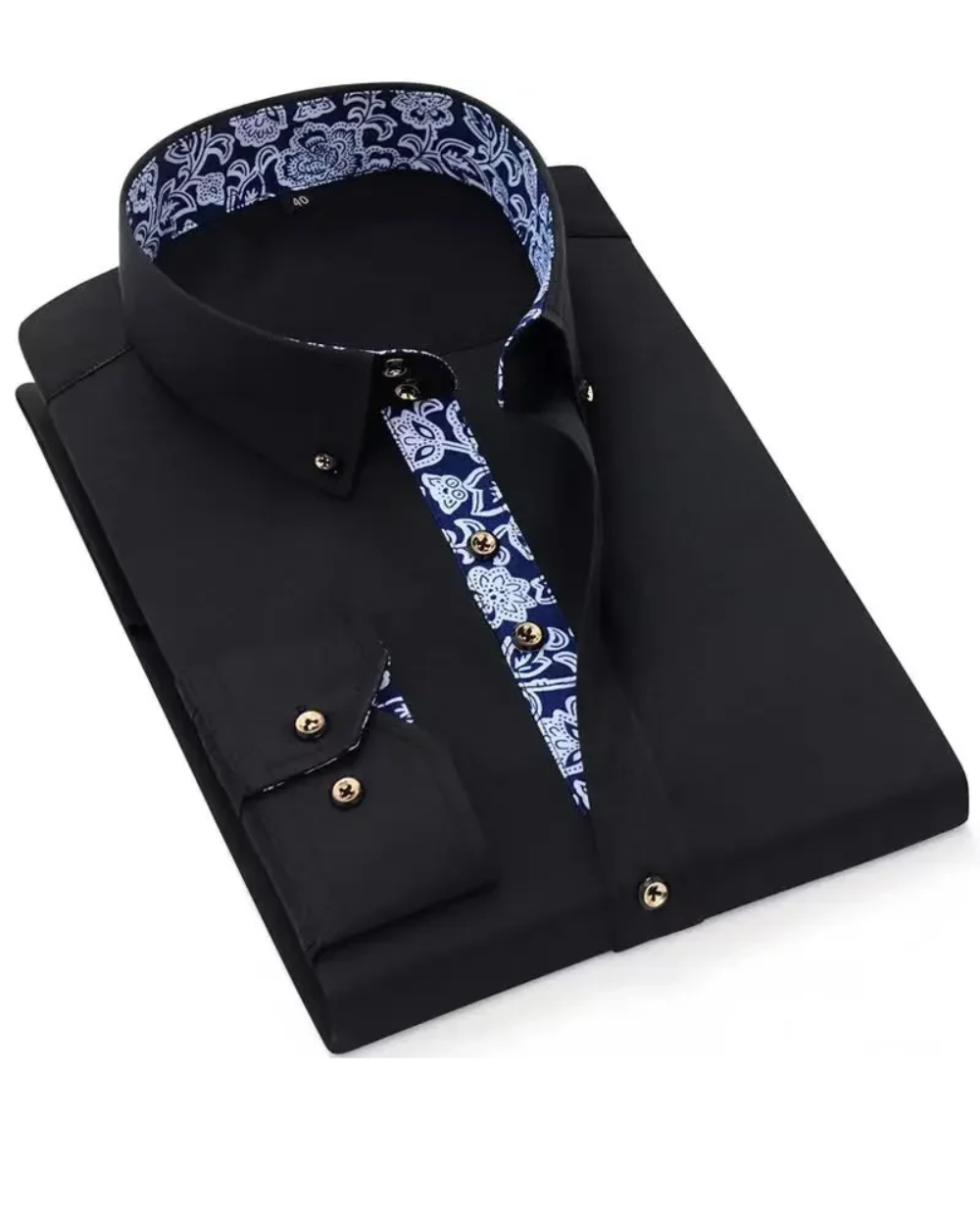 Mens Black Shirt | Button-Down Casual-1