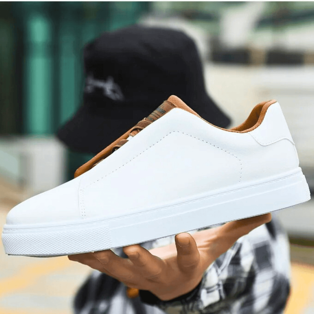 Mens Casual Sneaker | Navy White Low Top-9