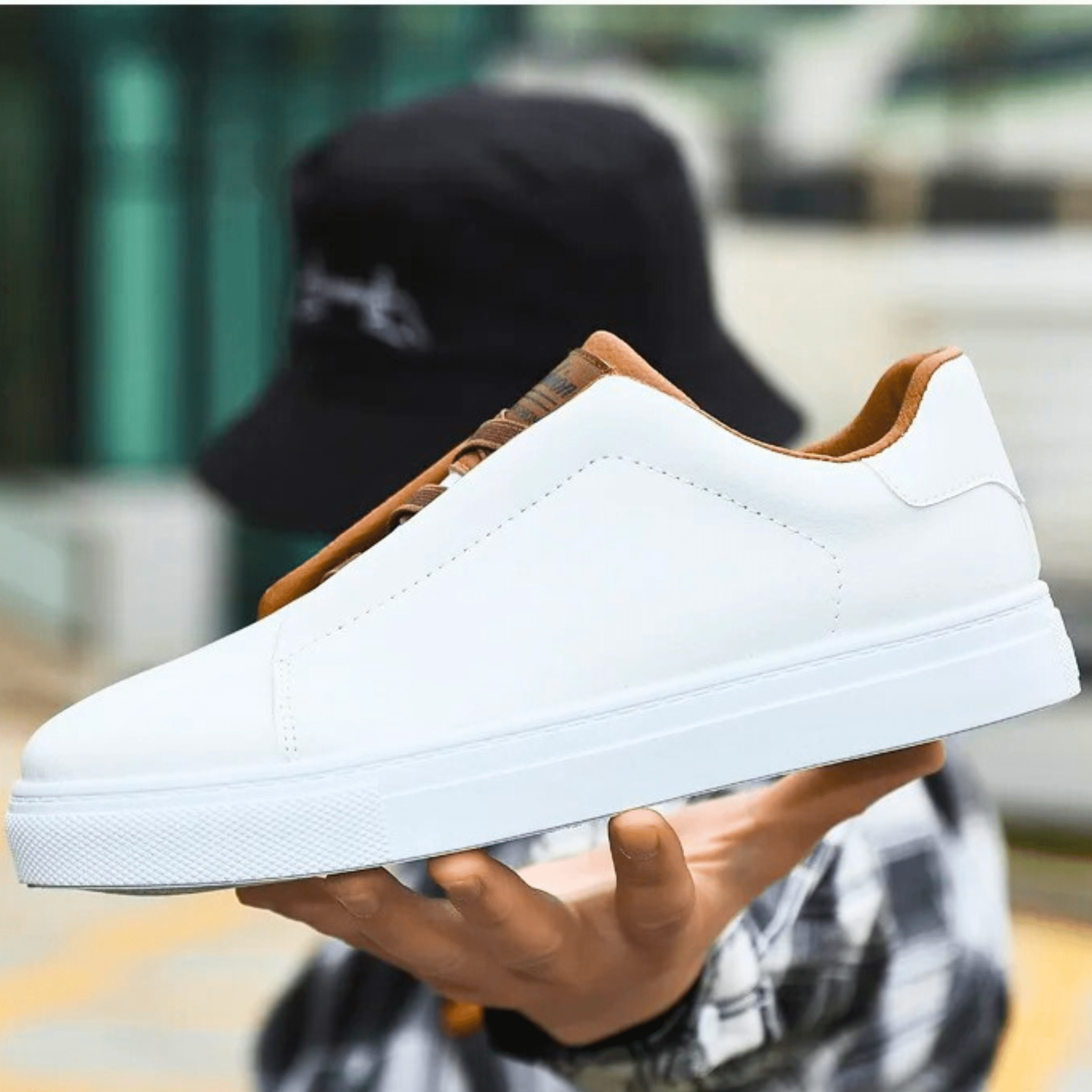 Mens Casual Sneaker | Navy White Low Top-9