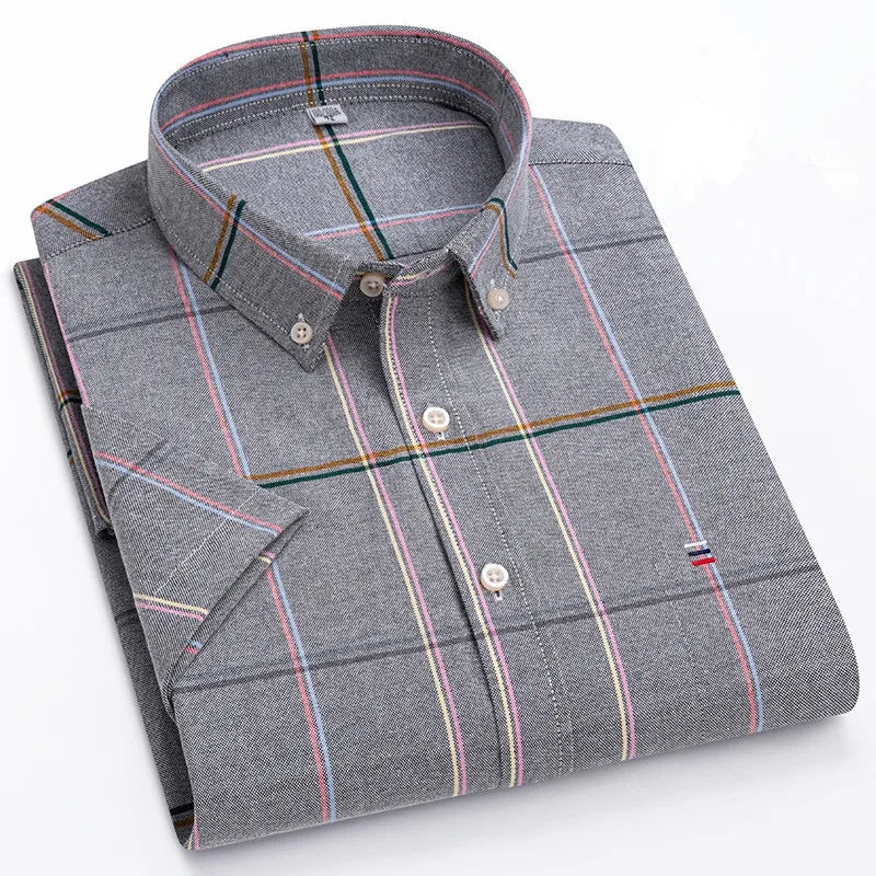 Mens Striped Short Sleeve Shirt | Casual-6