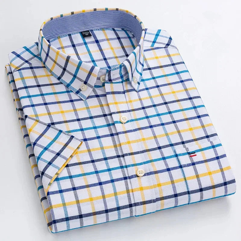 Mens Striped Short Sleeve Shirt | Casual-3