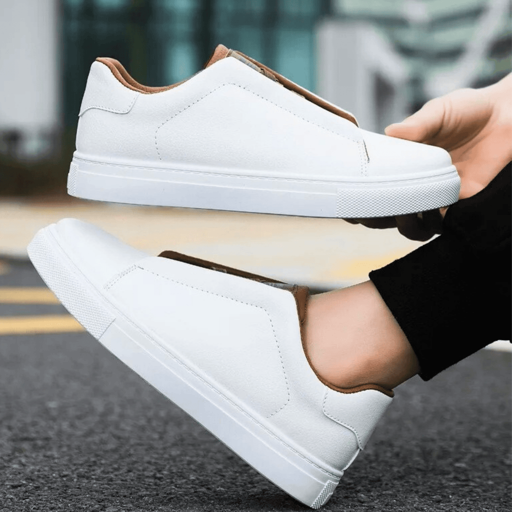 Mens Casual Sneaker | Navy White Low Top-8