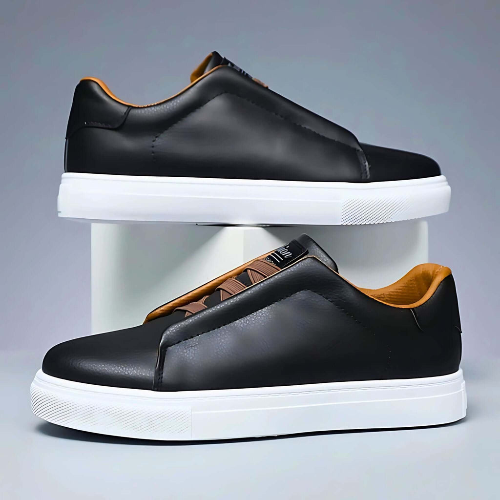 Mens Casual Sneaker | Navy White Low Top-6