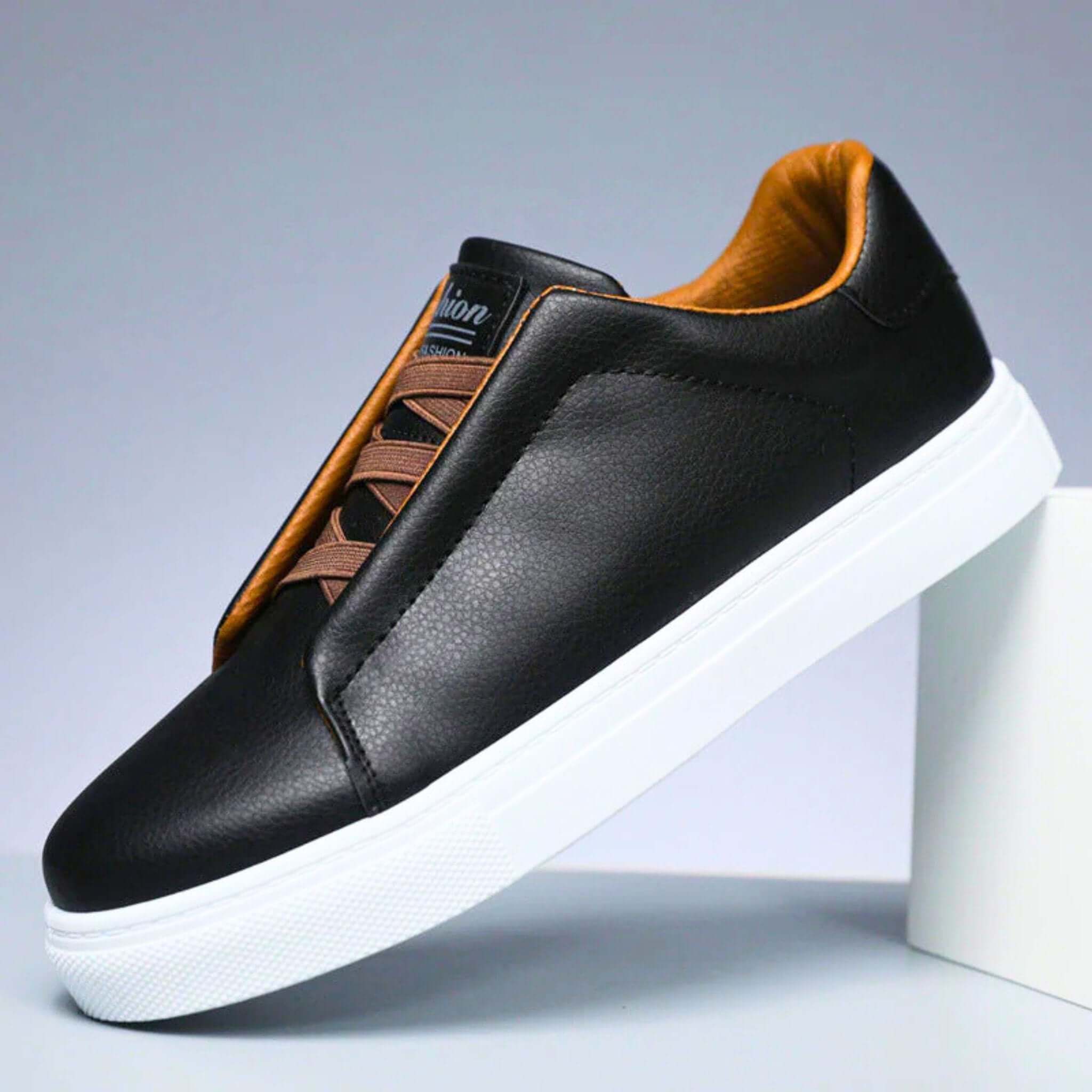Mens Casual Sneaker | Navy White Low Top-3