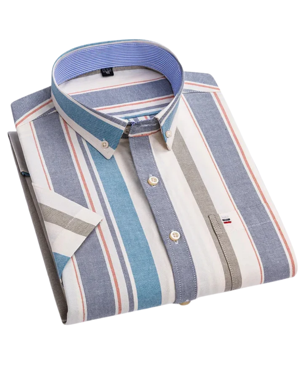 Mens Striped Short Sleeve Shirt | Casual-1