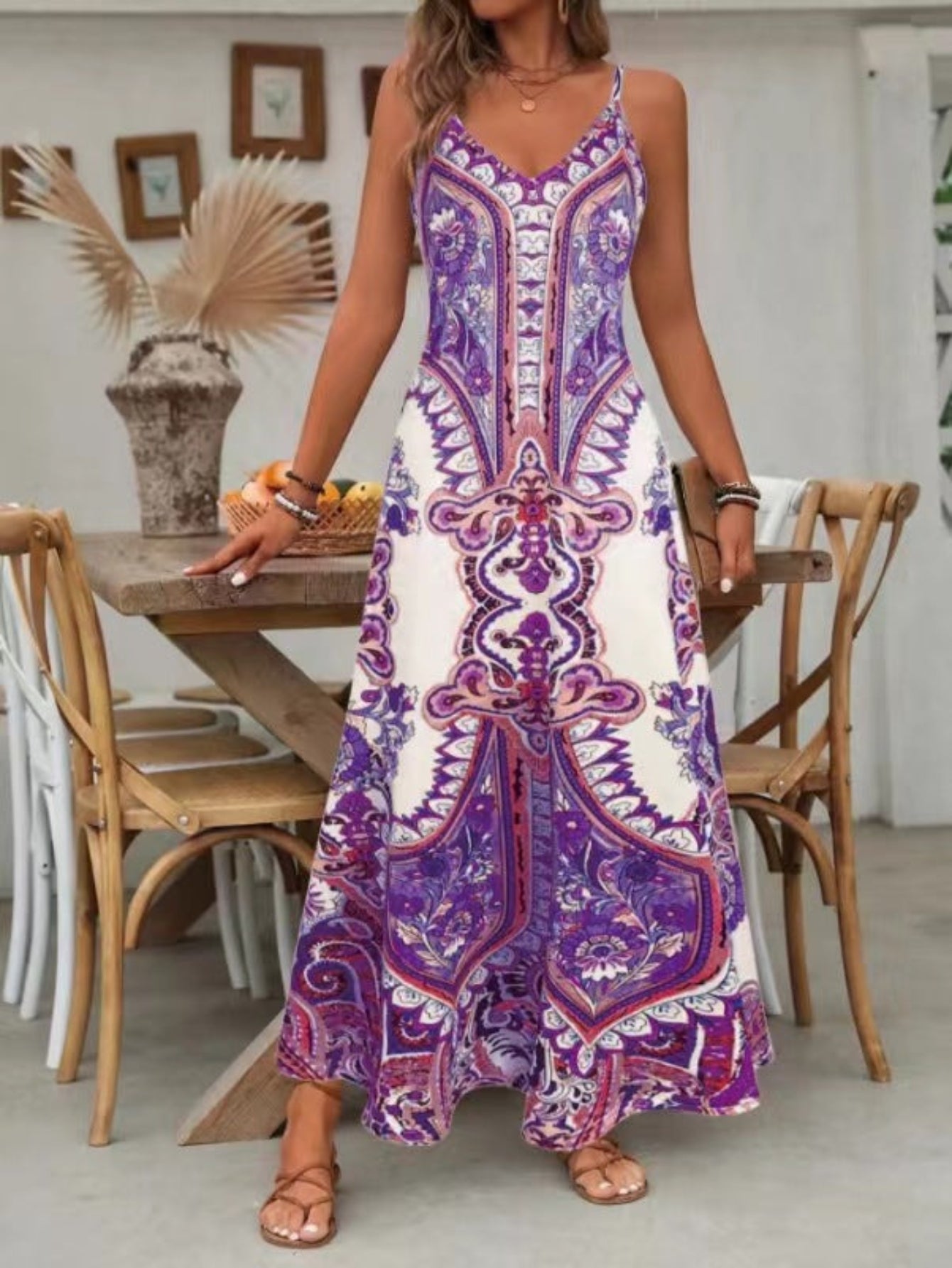 Women's Boho Maxi Dress | Floral Summer Wedding Guest-3