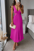 Women's Elegant Pleated Midi Dress | Graceful Flowy Cocktail Dress for All Occasions 2