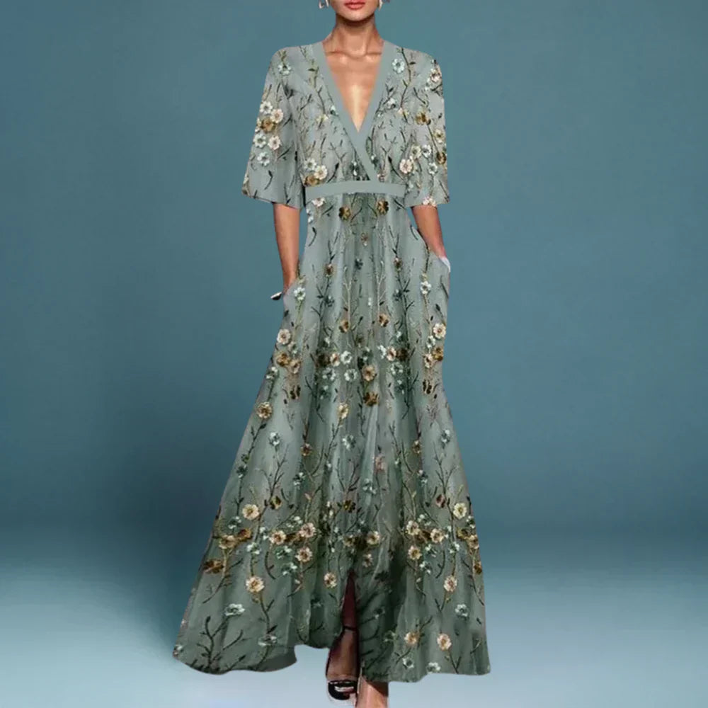 Women's Floral Maxi Dress | Elegant Lightweight Summer Gown 0
