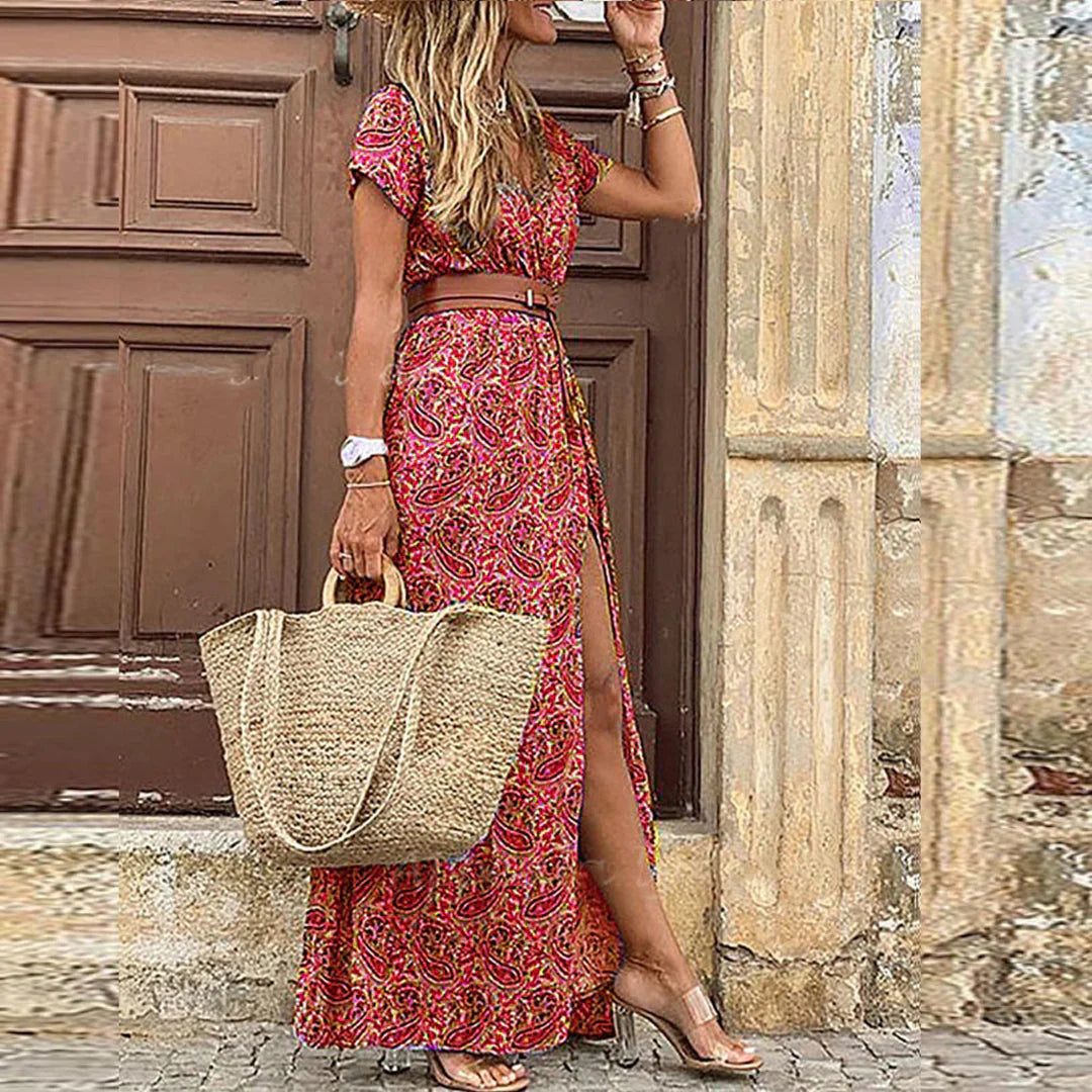 Women's Lightweight Boho Maxi Dress | Elegant Summer Style with Gathered Waist 3