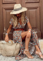 Women's Lightweight Boho Maxi Dress | Elegant Summer Style with Gathered Waist 6
